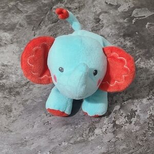 Fisher Price Baby Elephant Rattle Blue 7 Inch Plush Stuffed Animal